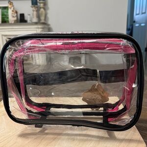 Ray Dunn Clear and Pink Cosmetic Bag